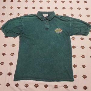 Vintage Guava Beach made in USA green Polo Shirt!